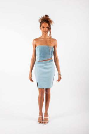 Amara Pintuck dress-Light Blue